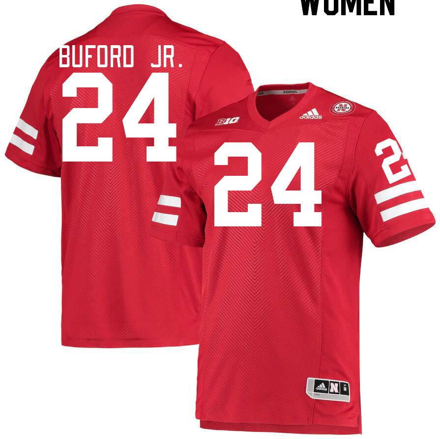 Women #24 Marques Buford Jr. Nebraska Cornhuskers College Football Jerseys Stitched Sale-Red - Click Image to Close